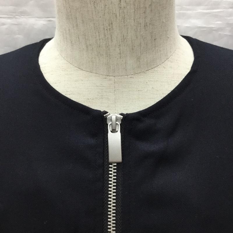 ノーアイディ NO ID. ジャケット、上着 ジャケット、ブレザー 447006-488b ストレッチbigシングルライダースジャケット ジップアップジャケット 1 無地 紺 / ネイビー /  メンズ USED 古着 中古 10120677