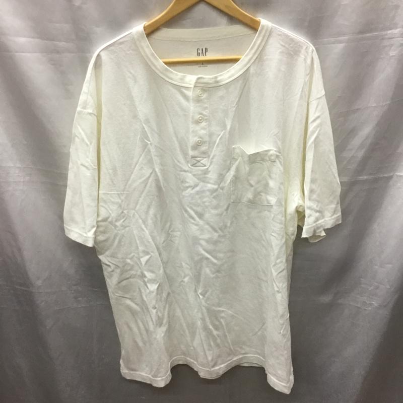ギャップ GAP Tシャツ 半袖 ヘンリーネック L 無地 白 / ホワイト /  メンズ USED 古着 中古 10117788