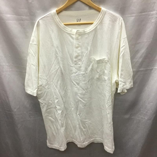 ギャップ GAP Tシャツ 半袖 ヘンリーネック L 無地 白 / ホワイト /  メンズ USED 古着 中古 10117788