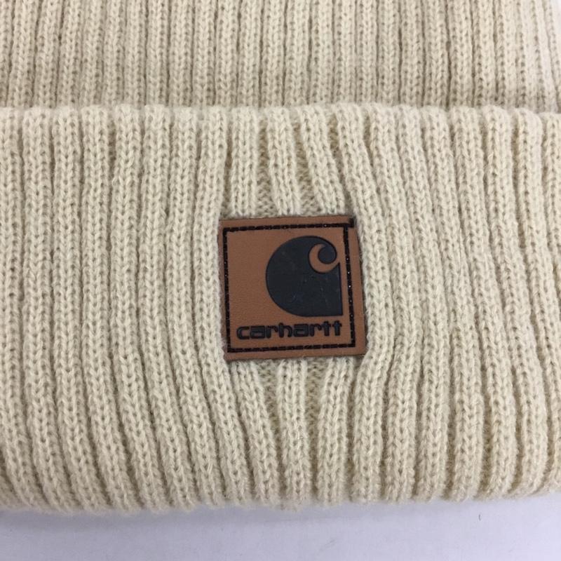 カーハート Carhartt 帽子 ニット帽 A18 リブ ロゴ、文字 ベージュ / ベージュ /  メンズ USED 古着 中古 10135653