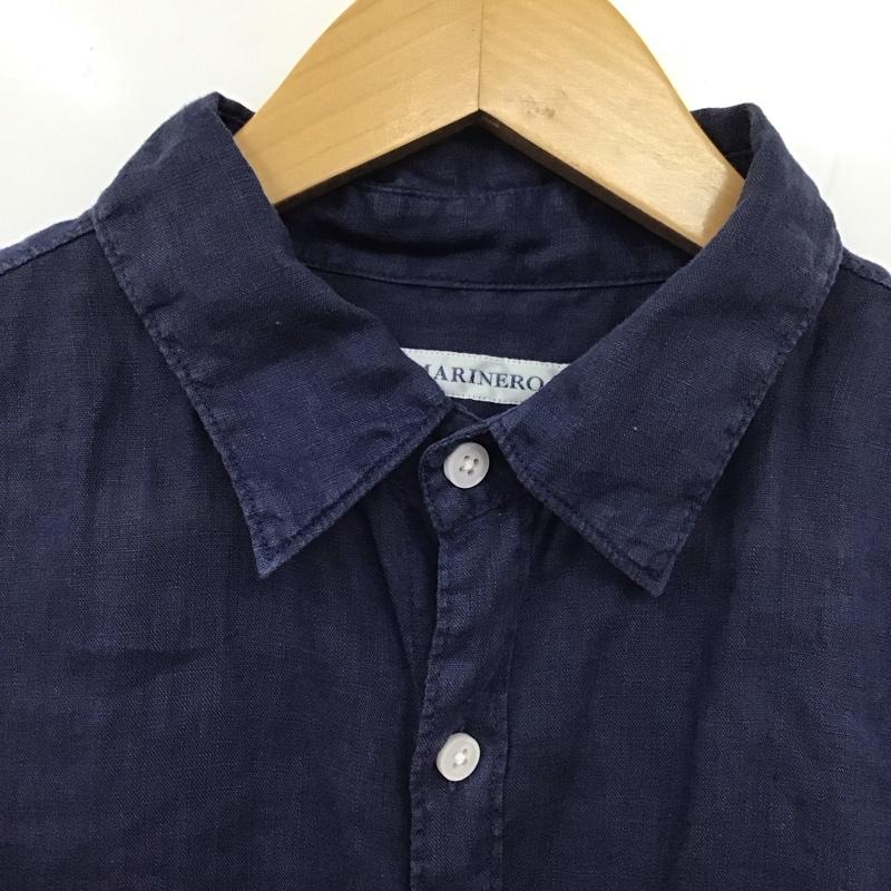 マリネロ MARINERO シャツ、ブラウス 長袖 長袖シャツ 無地シャツ カラーシャツ 1 無地 紺 / ネイビー /  メンズ USED 古着 中古 10131777