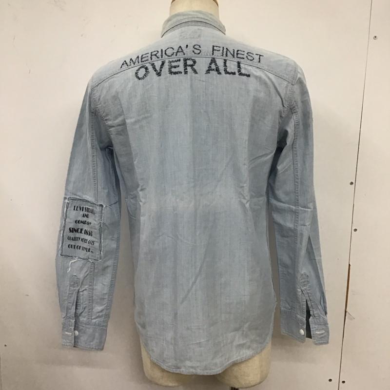 リーバイス Levi s シャツ、ブラウス 長袖 長袖シャツ カラーシャツ ポケットシャツ 長袖カットソー デニムシャツ M ロゴ、文字 インディゴ / インディゴ /  メンズ USED 古着 中古 10124101