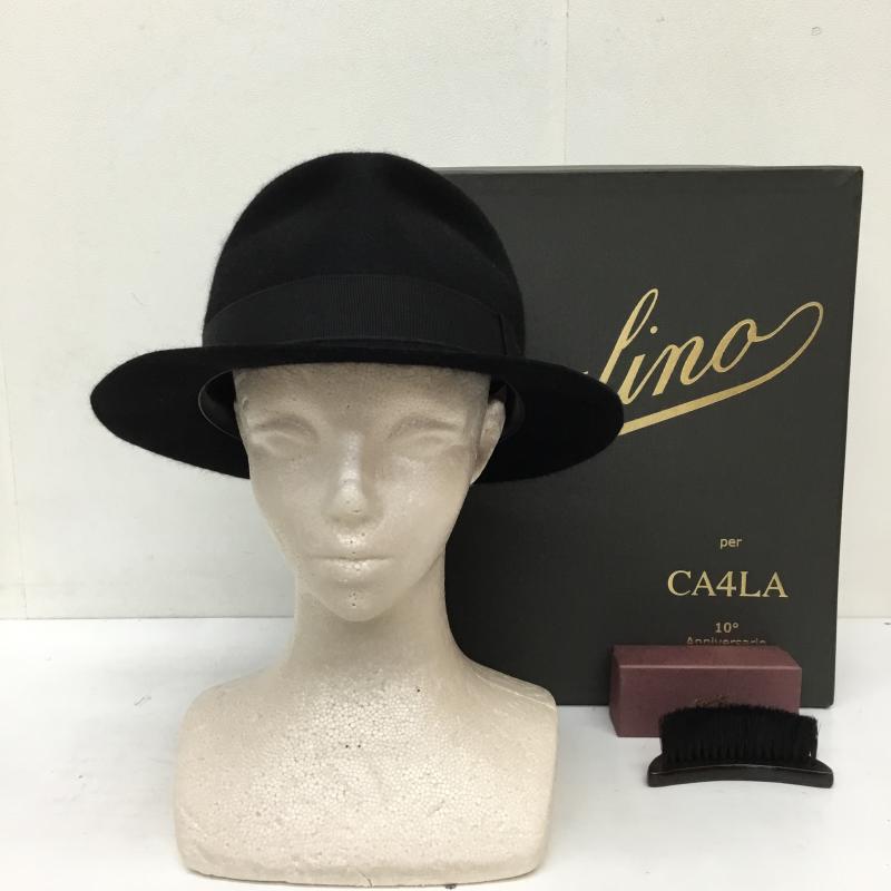 カシラ CA4LA 帽子 ハット Borsalino FREE 無地 黒 / ブラック /  メンズ USED 古着 中古 10145517