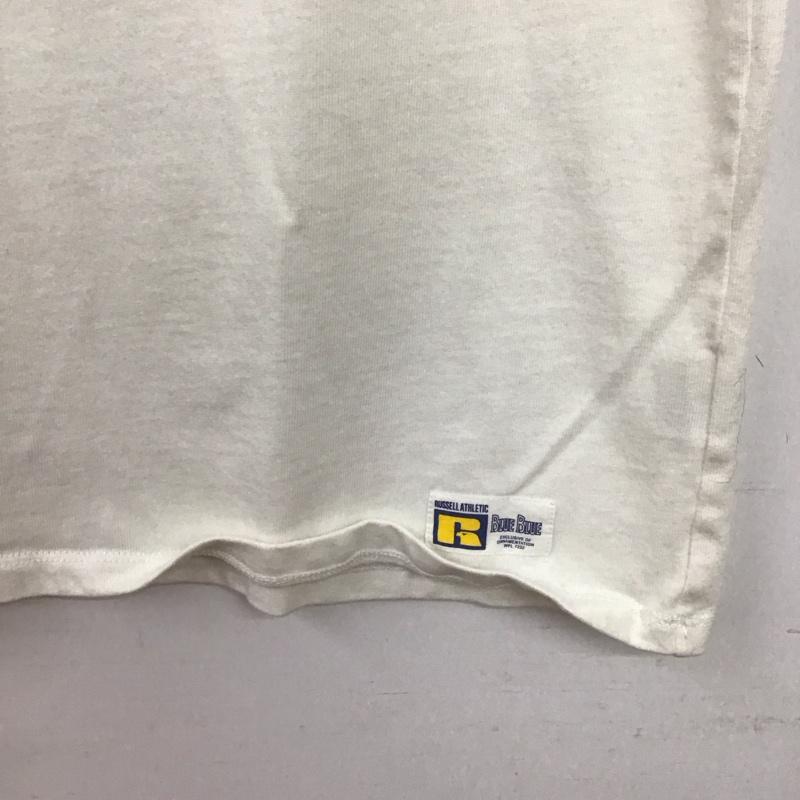 ブルーブルー BLUE BLUE Tシャツ 半袖 半袖カットソー プリントTシャツ クルーネックカットソー M ロゴ、文字 白 / ホワイト /  メンズ USED 古着 中古 10149575