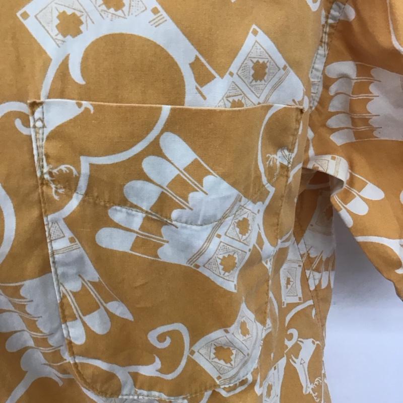 リーバイス Levi s シャツ、ブラウス 半袖 半袖シャツ プリントシャツ ボタンダウンシャツ カジュアルシャツ M プリント 白 / ホワイト / X 橙 / オレンジ /  メンズ USED 古着 中古 10106607