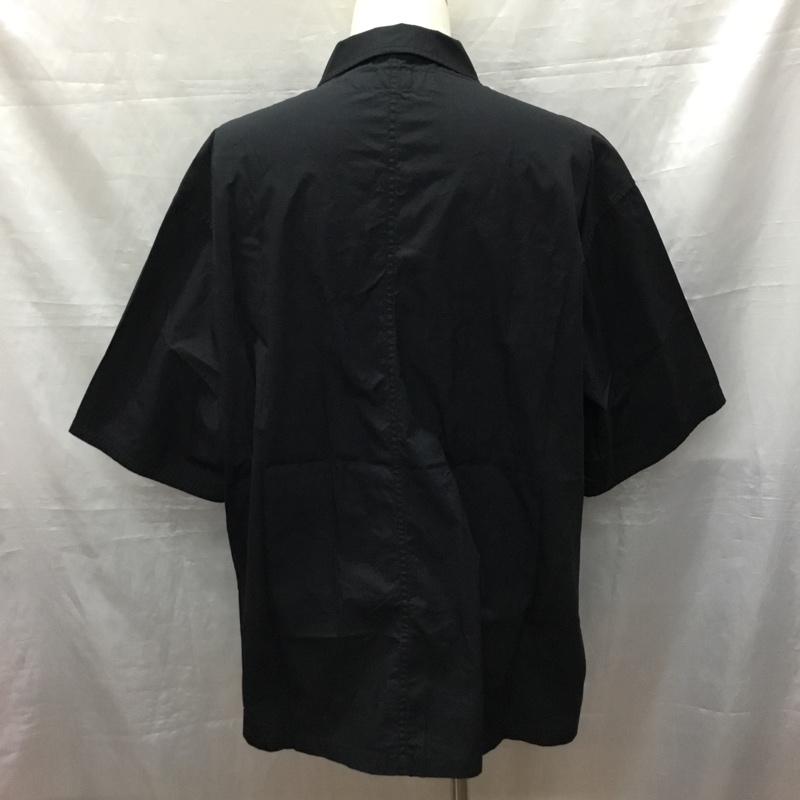 バルカン VULCAIN シャツ、ブラウス 半袖 212-1033 半袖シャツ カラーシャツ 半袖カットソー チャイナシャツ L 無地 黒 / ブラック /  メンズ USED 古着 中古 10120261
