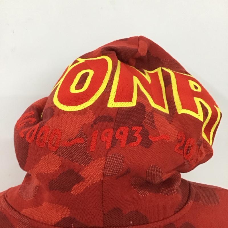 アベイシングエイプ A BATHING APE パーカー 長袖 ジップアップパーカー 長袖パーカー フード付きパーカー 総柄 赤 / レッド /  メンズ USED 古着 中古 10107434