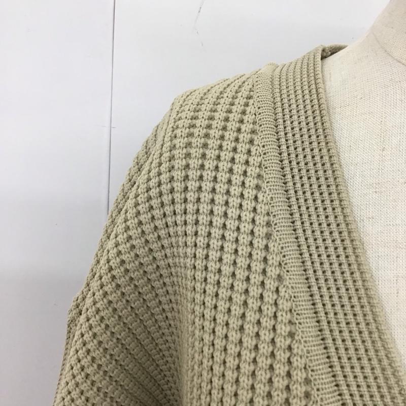 ニコアンド niko and... カーディガン 長袖 NKN35674CF 軽ワッフルVネックカーディガン 長袖ニットカーディガン M 無地 ベージュ / ベージュ /  レディース USED 古着 中古 10117310