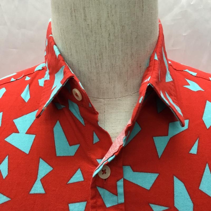 古着 USED シャツ、ブラウス 半袖 M 総柄 赤 / レッド /  メンズ USED 古着 中古 10108975