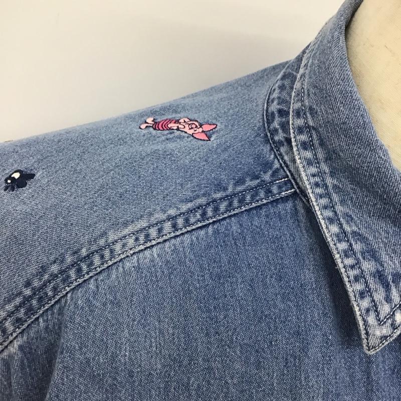 古着 USED シャツ、ブラウス 長袖 長袖シャツ カラーシャツ 刺繍シャツ 長袖カットソー XXL 刺繍 インディゴ / インディゴ /  メンズ USED 古着 中古 10124602