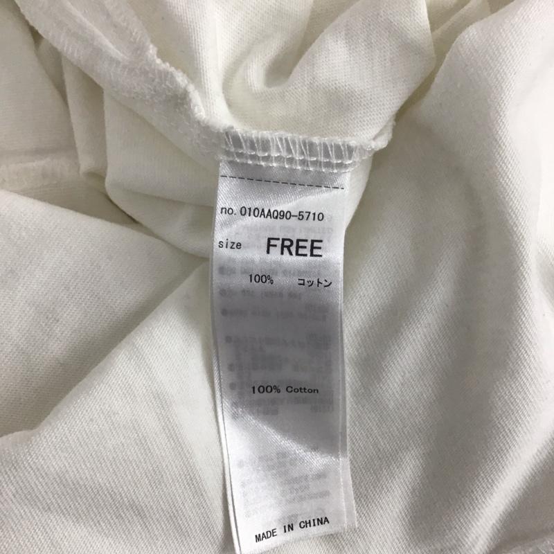 マウジー MOUSSY Tシャツ 半袖 010AAQ90-5710 クルーネック バックプリント FREE ロゴ、文字 白 / ホワイト /  レディース USED 古着 中古 10129136