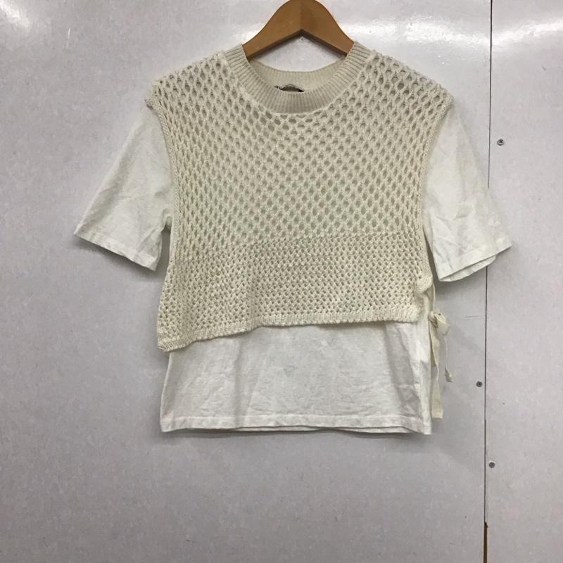 ザラ ZARA カットソー 半袖 S 無地 白 / ホワイト /  レディース USED 古着 中古 10140625