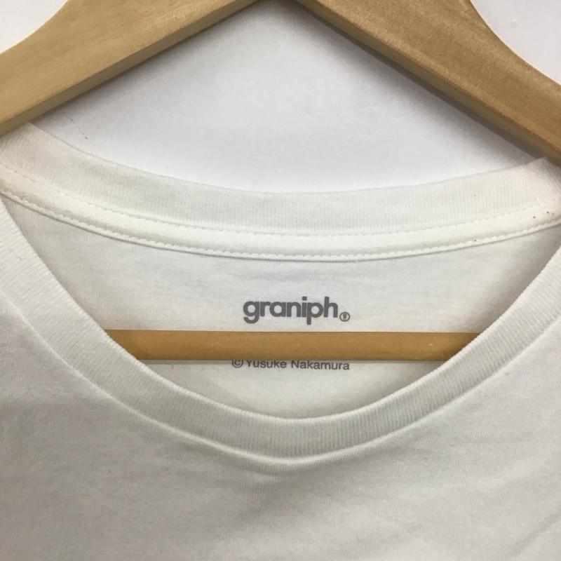 グラニフ graniph Tシャツ 半袖 半袖カットソー プリントTシャツ クルーネックカットソー M ロゴ、文字 白 / ホワイト /  メンズ USED 古着 中古 10148970