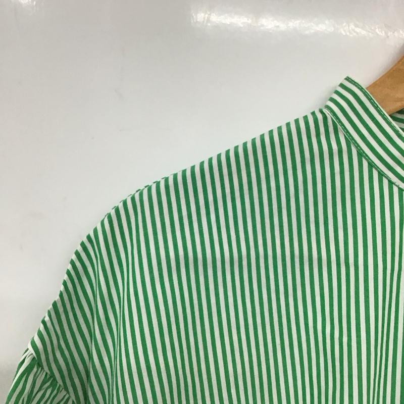 ディスコート Discoat シャツ、ブラウス 半袖 FREE ストライプ 白 / ホワイト / X 緑 / グリーン /  レディース USED 古着 中古 10150910