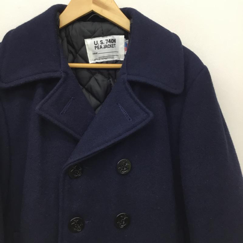 ショット schott コート コート一般 U.S.740N PEA JACKET 38 無地 紺 / ネイビー /  メンズ USED 古着 中古 10140000