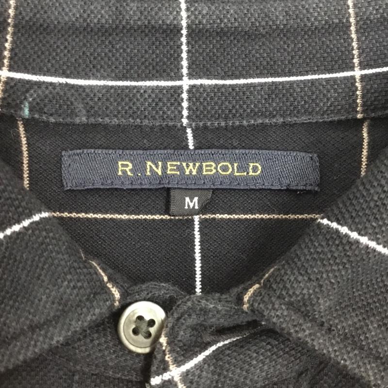 アール・ニューボールド R.NEWBOLD ポロシャツ 半袖 RN-MO-33950 チェック M ワンポイント 黒 / ブラック /  メンズ USED 古着 中古 10109274