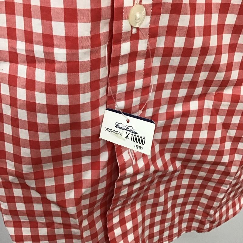 ブルックスブラザーズ BROOKS BROTHERS シャツ、ブラウス 長袖 長袖シャツ カラーシャツ ポケットシャツ 長袖カットソー チェックシャツ L チェック 白 / ホワイト / X 赤 / レッド /  メンズ USED 古着 中古 10124050
