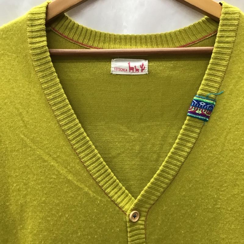 チチカカ TITICACA カーディガン 長袖 Vネック S ワンポイント 黄 / イエロー /  レディース USED 古着 中古 10115412