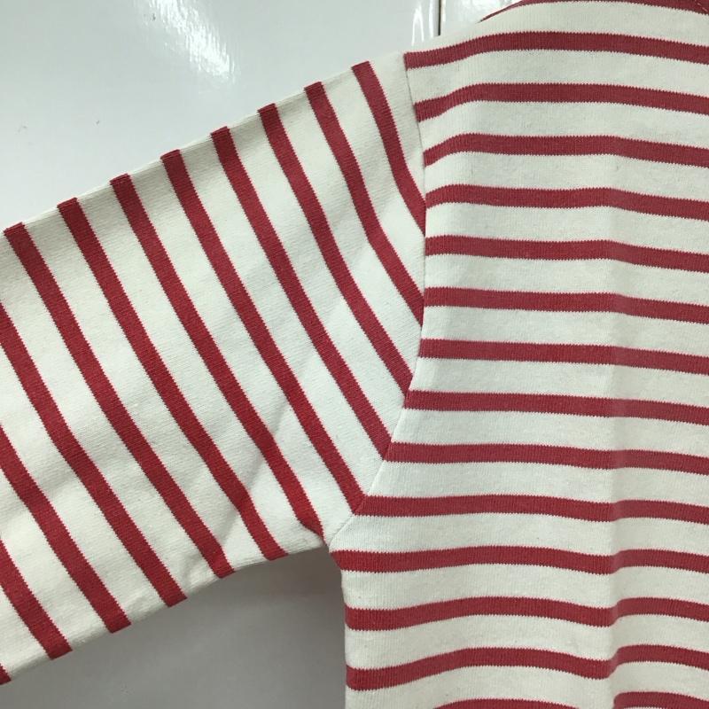 セントジェームス SAINT JAMES カットソー 長袖 長袖カットソー ワイドネックカットソー ボーダー ボーダー柄 白 / ホワイト / X 桃 / ピンク /  メンズ USED 古着 中古 10131386