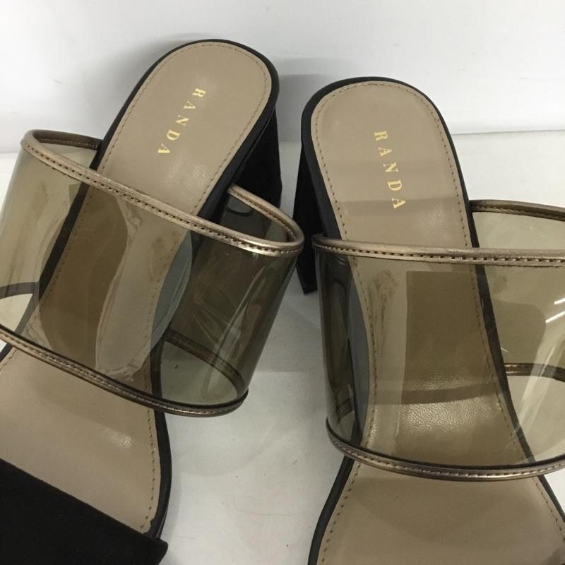 ランダ RANDA サンダル サンダル クリアミュールサンダル L 無地 黒 / ブラック /  レディース USED 古着 中古 10144835