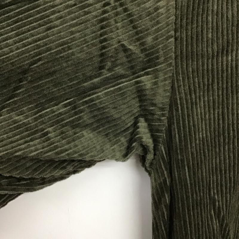 ローリーズファーム LOWRYS FARM ワンピース ロングスカート 長袖ロングワンピース ノーカラーシャツワンピース フレアスカート コーデュロイ FREE 無地 カーキ / カーキ /  レディース USED 古着 中古 10142036