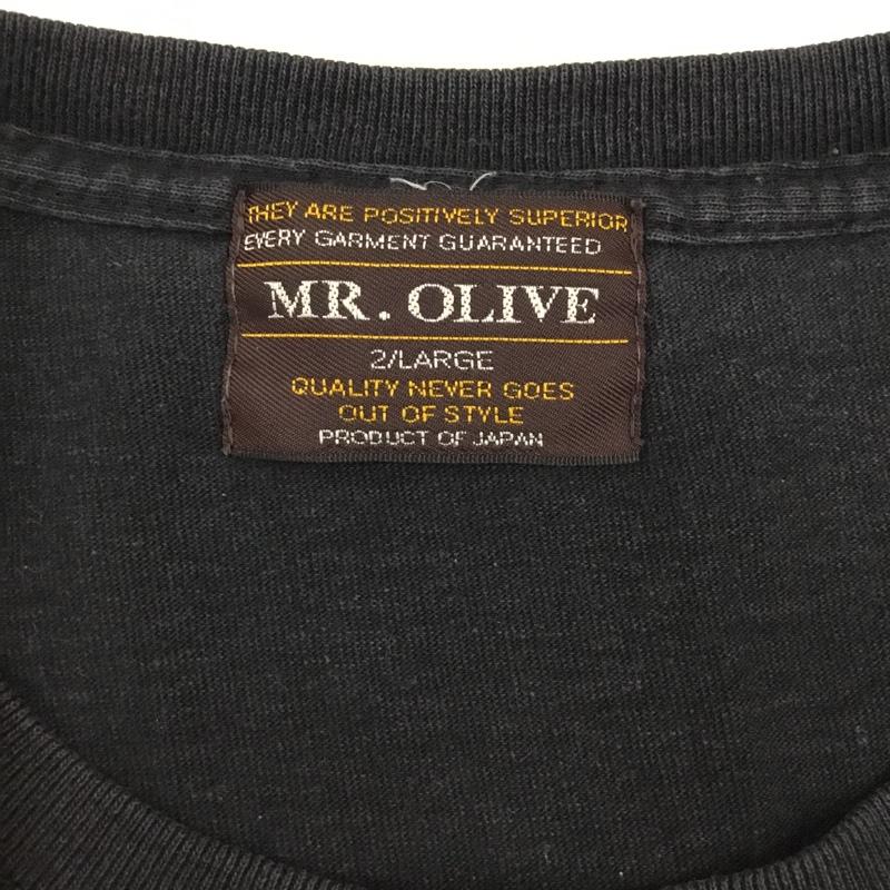 ミスターオリーブ MR.OLIVE Tシャツ 半袖 半袖カットソー プリントTシャツ クルーネックカットソー L ロゴ、文字 黒 / ブラック /  メンズ USED 古着 中古 10120462