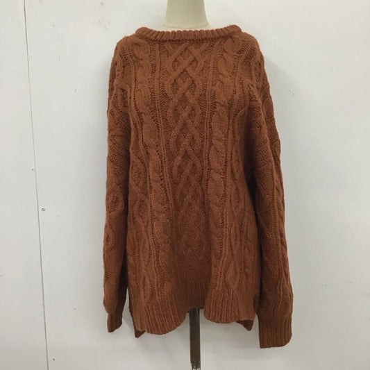フリークスストア FREAK S STORE ニット、セーター 長袖 FREE 無地 茶 / ブラウン /  レディース USED 古着 中古 10121906
