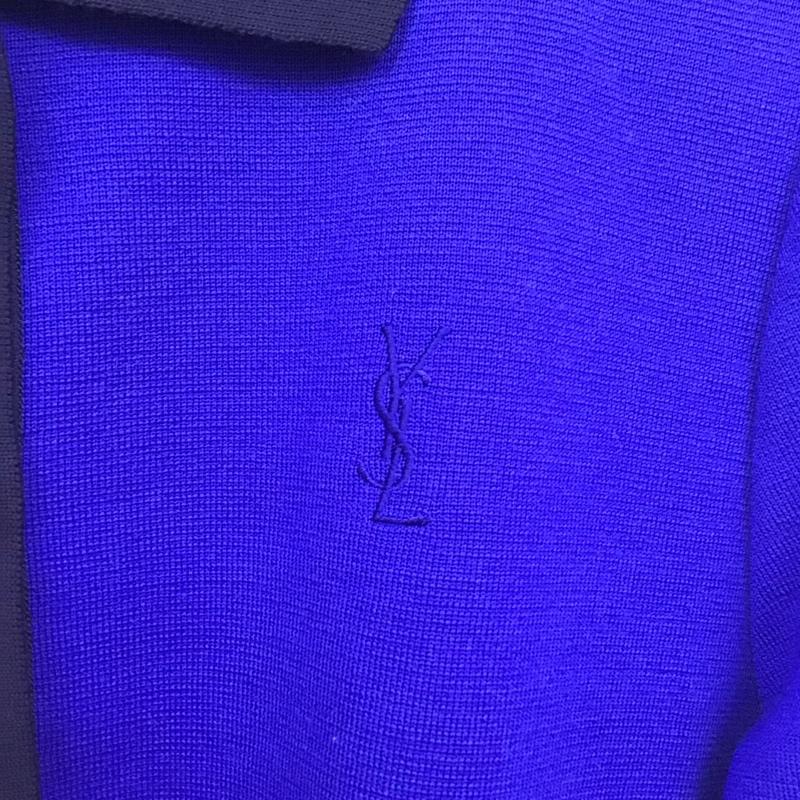 イヴサンローラン Yves Saint Laurent ニット、セーター 長袖 M 無地 青 / ブルー /  レディース USED 古着 中古 10131118