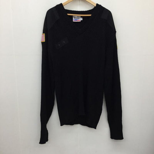 ユーズドクロージング used clothes ニット、セーター 七分袖 Blauer 3L 無地 黒 / ブラック /  メンズ USED 古着 中古 10138467