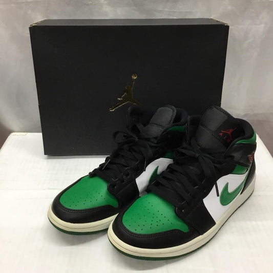 ナイキ NIKE スニーカー スニーカー 554724-067 AIR JORDAN 1 MID 27.5cm 箱有 27.5cm ワンポイント 白 / ホワイト / X 黒 / ブラック / X 緑 / グリーン /  メンズ USED 古着 中古 10119649