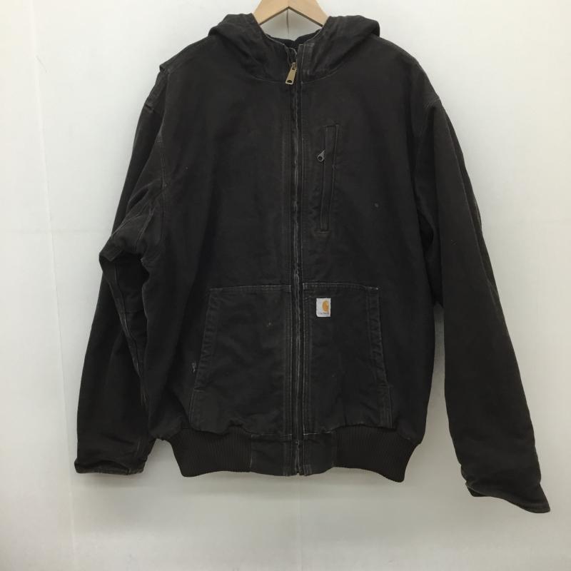 カーハート Carhartt ジャケット、上着 ジャンパー、ブルゾン XL ロゴ、文字 茶 / ブラウン /  メンズ USED 古着 中古 10119079