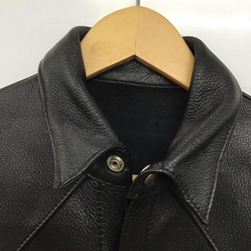 古着 USED シャツ、ブラウス 長袖 長袖レザーシャツ カラーシャツ フロントボタン 無地 黒 / ブラック /  メンズ USED 古着 中古 10142964