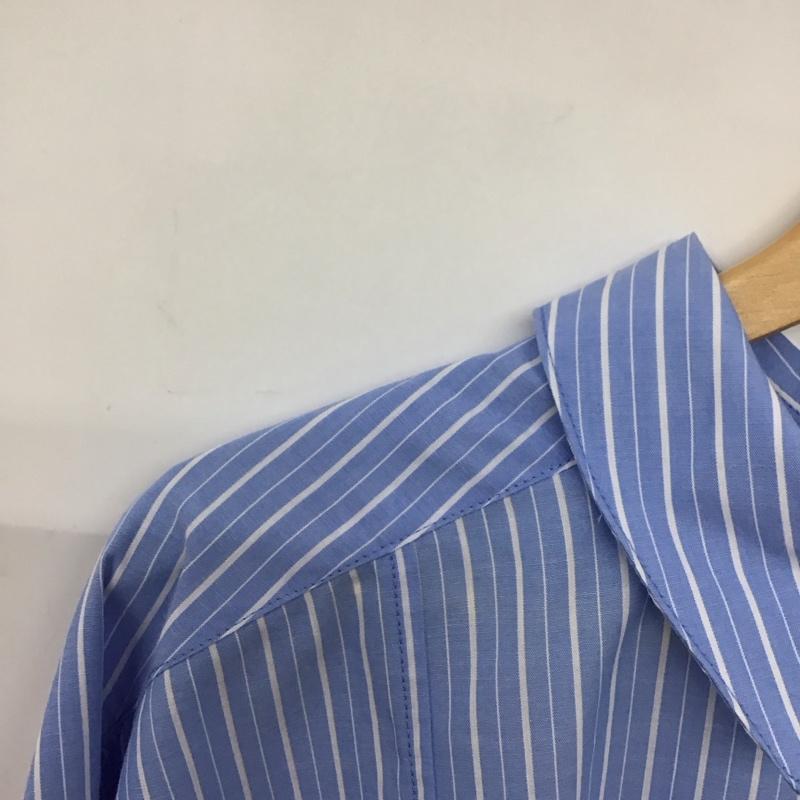アズールバイマウジー AZUL BY MOUSSY シャツ、ブラウス 長袖 250HSG30-190C ショートキリカエシャツ FREE ストライプ 水色 / ライトブルー /  レディース USED 古着 中古 10133325