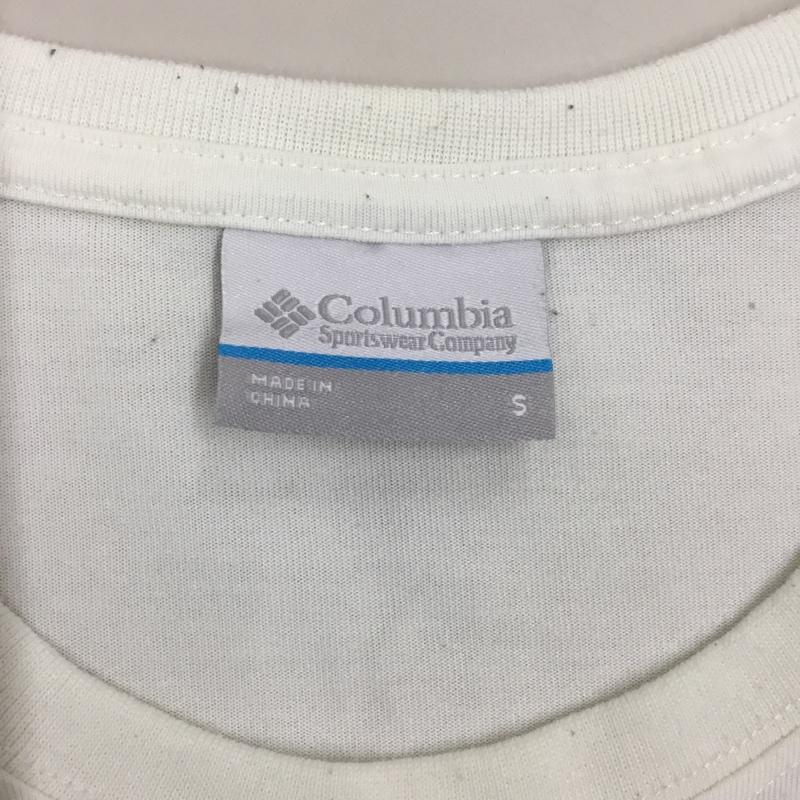 コロンビア Columbia Tシャツ 半袖 半袖カットソー プリントTシャツ クルーネックカットソー S ロゴ、文字 白 / ホワイト /  メンズ USED 古着 中古 10114096