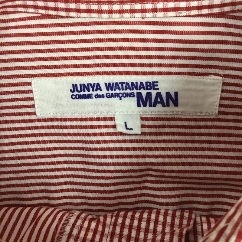 ジュンヤワタナベコムデギャルソンマン JUNYA WATANABE COMME des GARCONS MAN シャツ、ブラウス 長袖 L ストライプ 白 / ホワイト / X 赤 / レッド /  メンズ USED 古着 中古 10106288