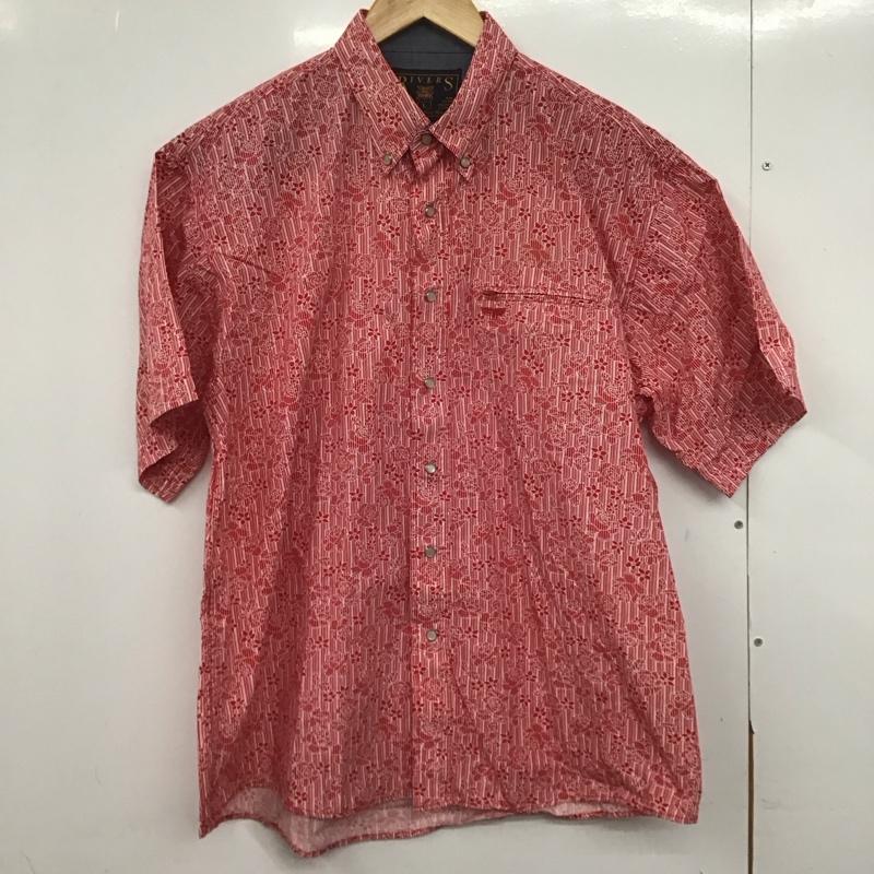古着 USED シャツ、ブラウス 半袖 半袖シャツ プリントシャツ ポケットシャツ L プリント 白 / ホワイト / X 赤 / レッド /  メンズ USED 古着 中古 10146722