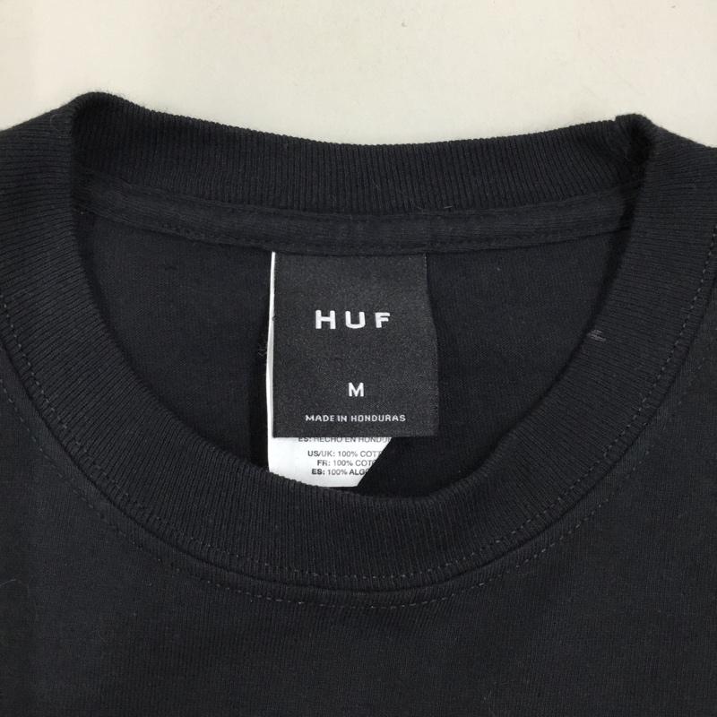 ハフ HUF カットソー 長袖 長袖カットソー プリントTシャツ クルーネックカットソー M ロゴ、文字 黒 / ブラック /  メンズ USED 古着 中古 10120075