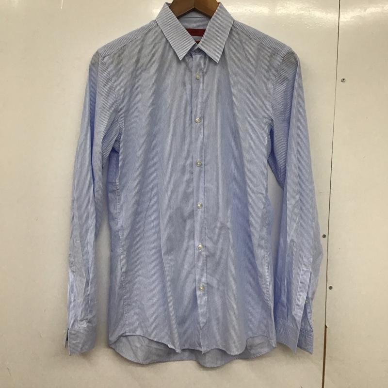 ヒューゴボス HUGO BOSS シャツ、ブラウス 長袖 長袖シャツ ストライプシャツ カラーシャツ ストライプ 白 / ホワイト / X 水色 / ライトブルー /  メンズ USED 古着 中古 10132890