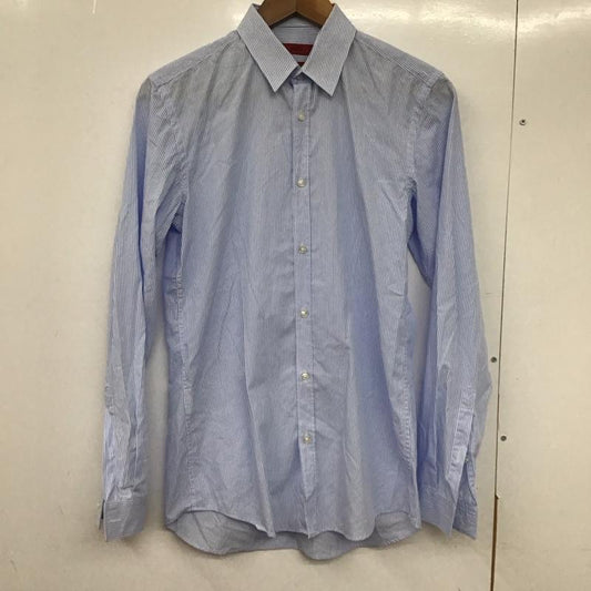 ヒューゴボス HUGO BOSS シャツ、ブラウス 長袖 長袖シャツ ストライプシャツ カラーシャツ ストライプ 白 / ホワイト / X 水色 / ライトブルー /  メンズ USED 古着 中古 10132890