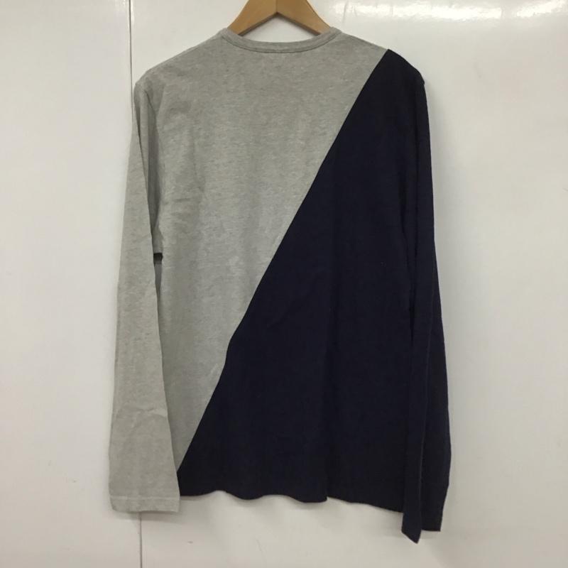 ウエアハウス WAREHOUSE カットソー 長袖 長袖カットソー プリントカットソー クルーネック JOHNGLUCKOW L プリント 灰 / グレー / X 紺 / ネイビー /  メンズ USED 古着 中古 10130484