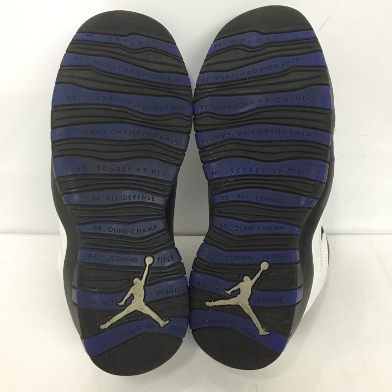 ナイキ NIKE スニーカー スニーカー 310805-108 AIR JORDAN 10 RETRO 28cm 28.0cm ワンポイント 白 / ホワイト / X 黒 / ブラック / X 青 / ブルー /  メンズ USED 古着 中古 10125088