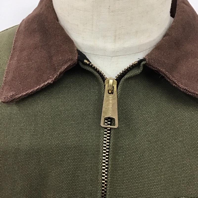 カーハート Carhartt ジャケット、上着 ジャケット、ブレザー ジップアップジャケット ジャンパー ジャケット カジュアルジャケット アウター M ロゴ、文字 カーキ / カーキ /  メンズ USED 古着 中古 10124237