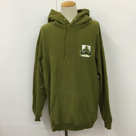 エクストララージ XLARGE パーカー 長袖 長袖パーカー フード付きパーカー プリントスウェット トレーナー L ロゴ、文字 緑 / グリーン /  メンズ USED 古着 中古 10110065