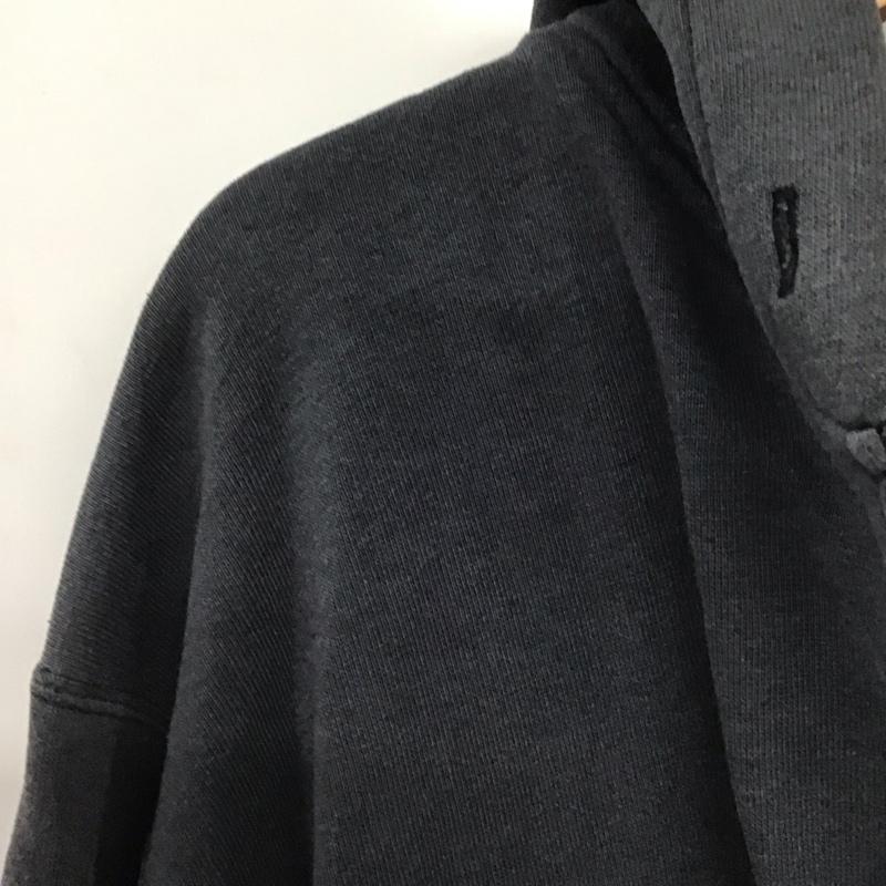 クリームソーダ CREAMSODA パーカー 長袖 ジップアップ フルジップ スウェット L ロゴ、文字 黒 / ブラック /  メンズ USED 古着 中古 10144716