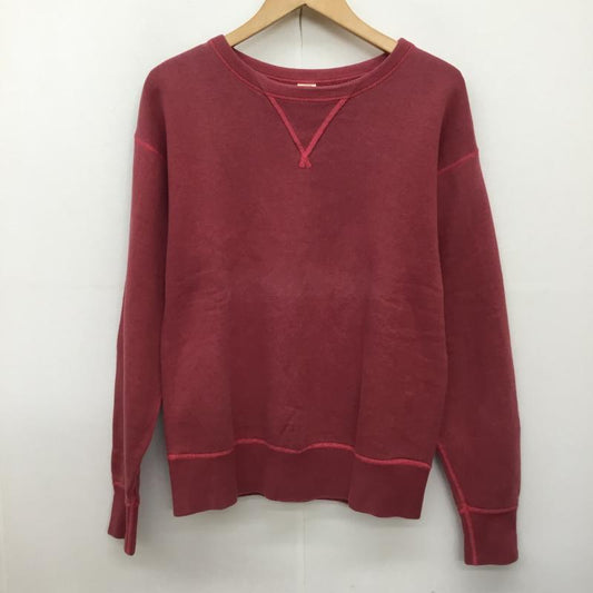フラットヘッド The Flat Head トレーナー 長袖 M 無地 赤 / レッド / X 桃 / ピンク /  メンズ USED 古着 中古 10138471