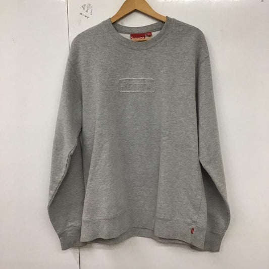 シュプリーム Supreme トレーナー 長袖 20SS CutoutboxLogoCrewneckBoxLogo 長袖トレーナー L ロゴ、文字 灰 / グレー /  メンズ USED 古着 中古 10129579