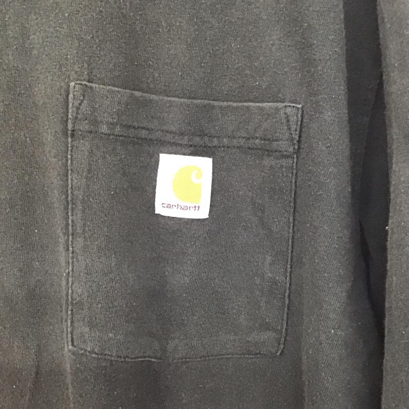 カーハート Carhartt Tシャツ 半袖 半袖カットソー プリントTシャツ クルーネックカットソー XL ロゴ、文字 黒 / ブラック /  メンズ USED 古着 中古 10133111