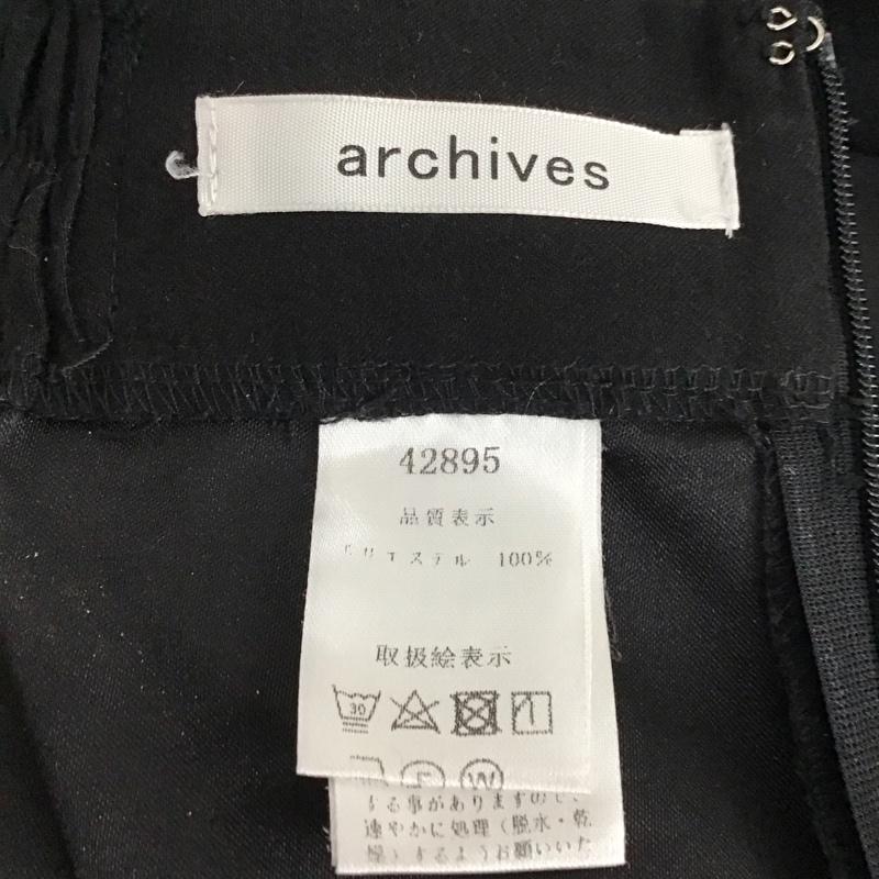 アルシーヴ archives ボトムス ボトムス 42895 ワイドパンツ 裾スリット 無地 黒 / ブラック /  レディース USED 古着 中古 10122364