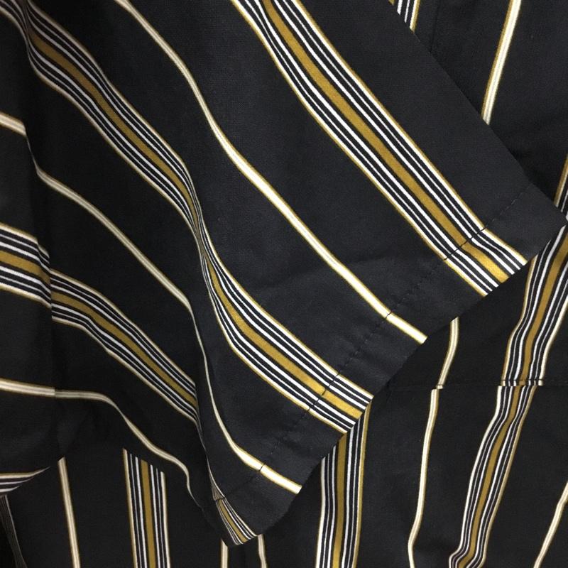 クティール kutir シャツ、ブラウス 半袖 KT922040BW オープンカラー L ストライプ 黒 / ブラック / X 白 / ホワイト / X 茶 / ブラウン /  メンズ USED 古着 中古 10117761