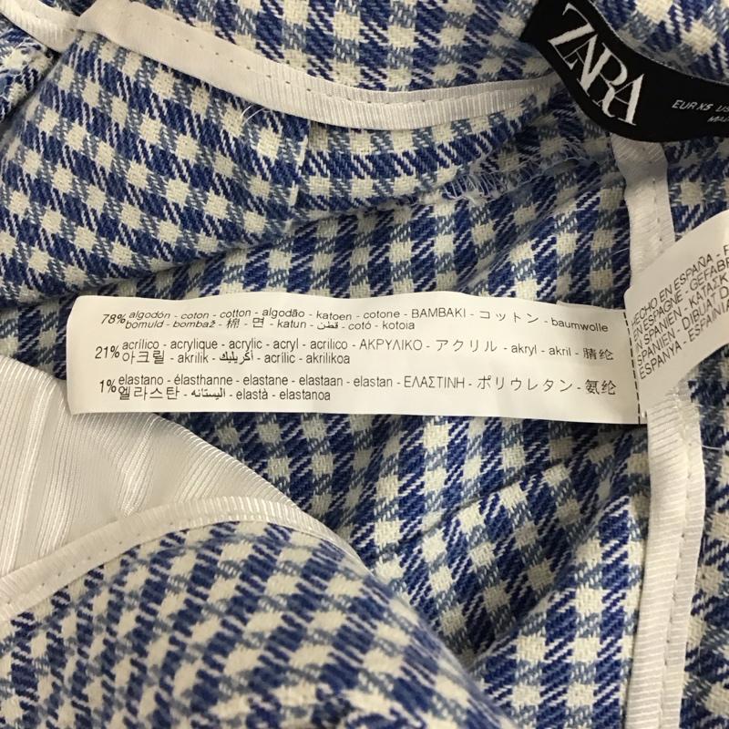 ザラ ZARA パンツ ショートパンツ 2059 362 044 XS チェック 白 / ホワイト / X 青 / ブルー / X 水色 / ライトブルー /  レディース USED 古着 中古 10129203